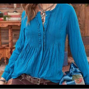 Sundance Sera Ruffled Blouse - Teal Blue MP